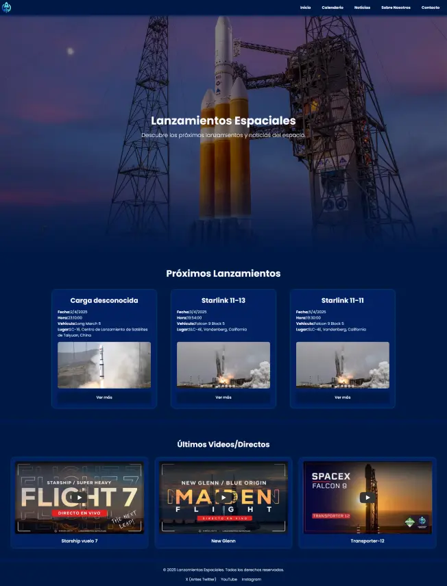 LanzamientosEspaciales' website